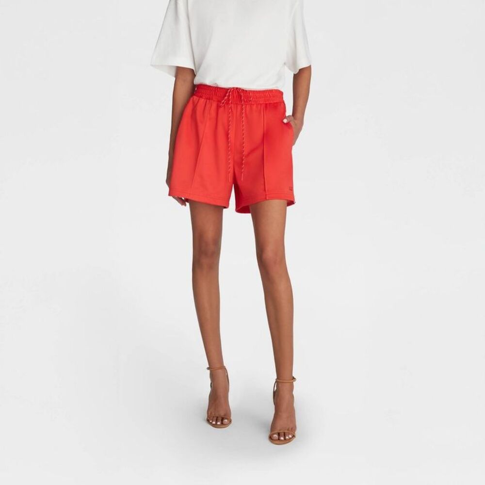 NWT Relaxed Red Drawstring Jean Shorts for Women